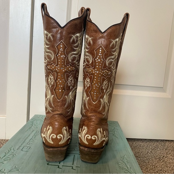Corral Womens Canton Cowboy Boots Cross Crystals & Studs Western size 7.5 - Picture 5 of 12